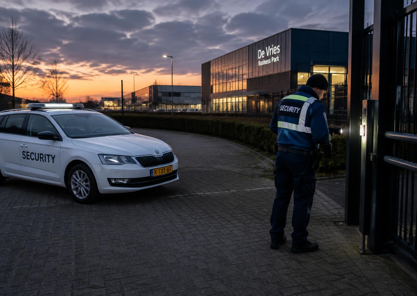 Mobiele surveillance bij een bedrijventerrein
